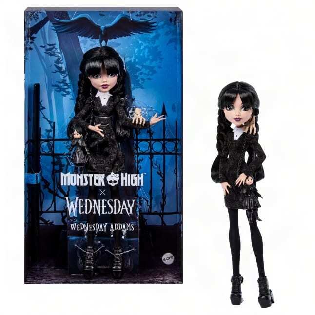 Mattel Monster High x Wednesday Addams Czarna sukienka (JNJ91)