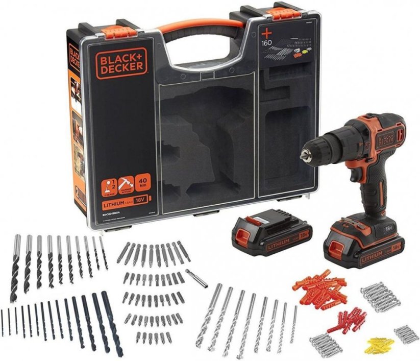 Black&Decker 18 V 2 x akumulátor 1.5 Ah