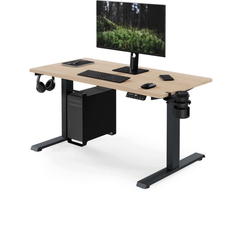 Jan Nowak Elektryczne z regulacją wysokości ergonomiczne Antracitovýowe/dub sonoma,1200x600 mm: ARIA (5907367517507)