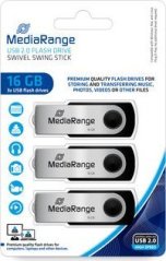 MediaRange MediaRange MR910-3 pamięć USB 16 GB USB Typu-A 2.0 Čierny, strieborný