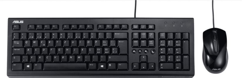 Asus ASUS U2000 Keyboard + Mouse Set klawiatura Dołączona myszka USB Čierny