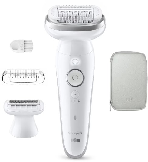 Braun Braun Silk-épil 9 Silk·épil 9 9-030, White, 40 tweezers, MicroGrip, 100 - 240 V, 50/60 Hz, Built-in battery