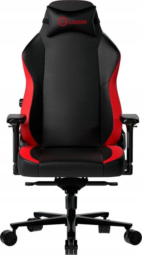 Lorgar LORGAR Embrace 533, Gaming chair, PU eco-leather, 1.8 mm metal frame, multiblock mechanism, 4D armrests, 5 Star aluminium base, Class-4 gas lift, 75mm PU casters, Black + red