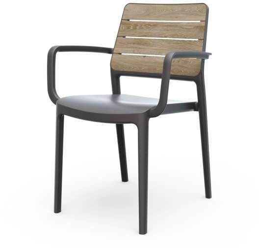 Keter kreslo ogrodowe Deco Porto Armchair odcień dreva dębowego/Sivý (8711245163185)