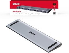 Unitek uHUB15+ USB-C Triple 4K KVM z funkcją podstawki (D1106AGY01)