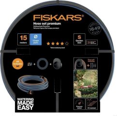 Fiskars Wąż 1/2" 15m Q4 Uchwyt naścienny FS1027678