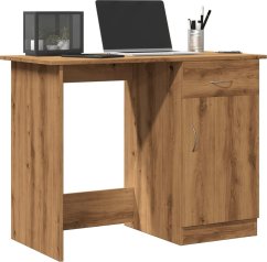 vidaXL Biurko, dub artisan, 100x50x76 cm, materiał drevopochodny