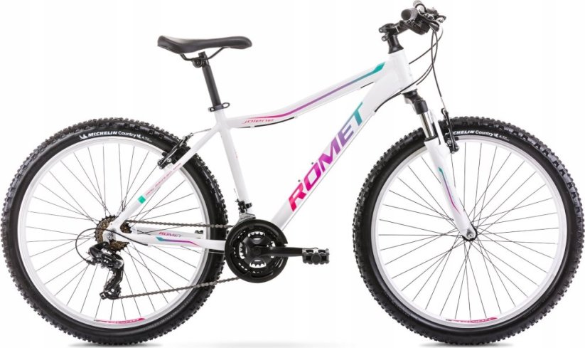 Romet Dviratis Romet Jolene 6.1 2024 white-green-violet-19" / L (Dydis: 19" / L)