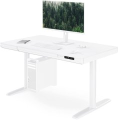 Jan Nowak Elektryczne sit-stand z zásuvoką i ładowarką bezprzewodową Qi biele, 1200 mm: ELLIS (5907367514612)