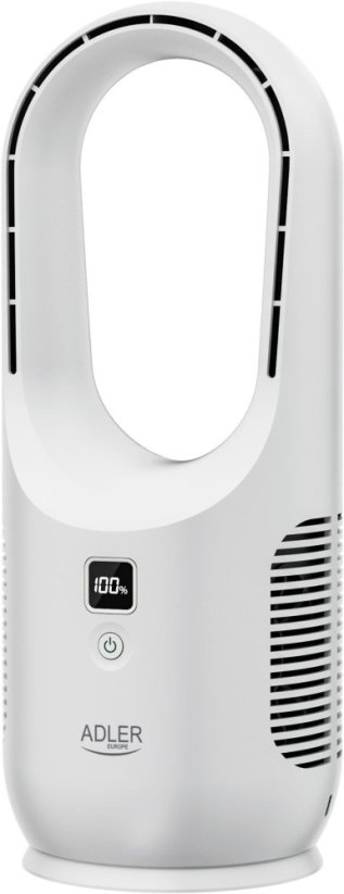 Adler Bladeless Rechargeable Fan AD 7343 Desk Fan Diameter 14 cm Liczba prędkości 3 Biely