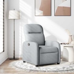 vidaXL vidaXL Fotel rozkładany, jasnoSivý, tapicerowany tkaniną