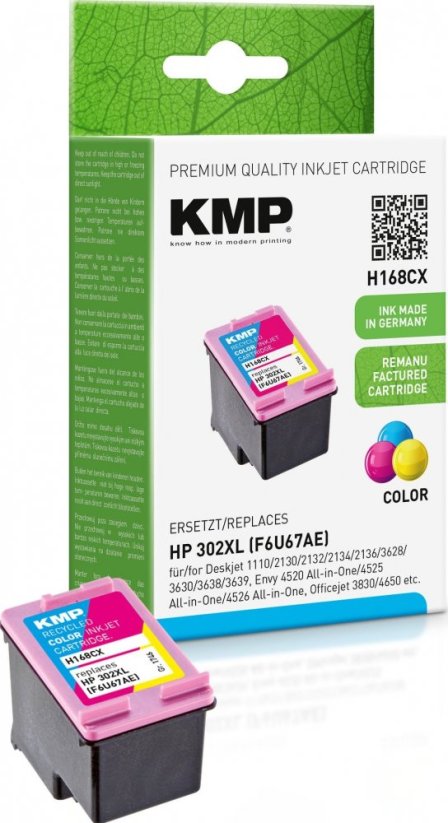KMP Patrone HP F6U67AE Nr.302 XL comp. color H76 - 1746,4030