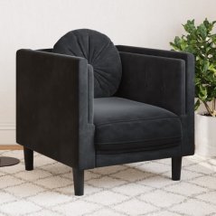 vidaXL Fotel z poduszkami, Čierny, aksamit Lumarko!