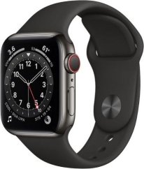 Apple Watch 6 GPS + Cellular 40mm Gray Steel Black Sport Čierny  (M06X3WB/A)