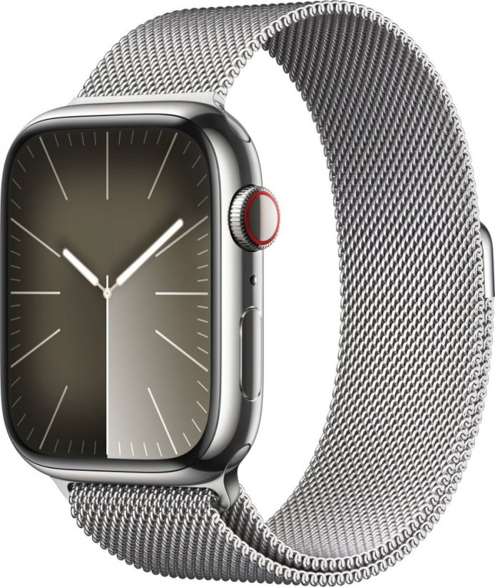 Apple Watch 9 GPS + Cellular 45mm Silver Stainless Steel strieborný  (MRMQ3QP/A)