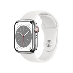 Apple Watch 8 GPS + Cellular 41mm Silver Stainless Steel Sport Biely  (MNJ53WB/A)