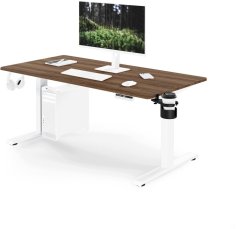 Jan Nowak Elektryczne z regulacją wysokości ergonomiczne biele/orech,1400x700 mm: Aria (5907367517422)