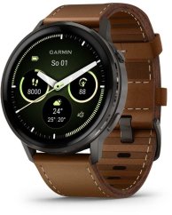 Garmin Venu 4 45mm AMOLED  Slate / Brown, Leather Band