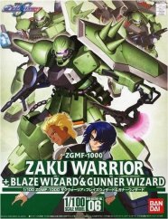 Bandai 1/100 ZAKU WARRIOR + BLAZE WIZARD & GUNNER WIZARD