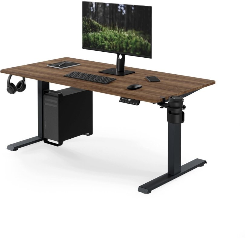 Jan Nowak Elektryczne z regulacją wysokości ergonomiczne Antracitovýowe/orech,1400x700 mm: ARIA (5907367517545)