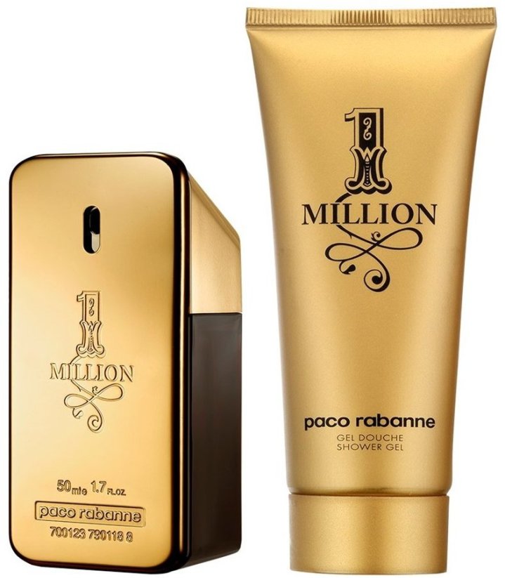 Paco Rabanne Set : 1 Million, voda toaletná, For Men, 50 ml + 1 Million, Shower Gel, For All Skin Types, 100 ml For Men