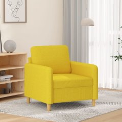 vidaXL vidaXL Fotel, jasnoŽltý, 60 cm, obity tkaniną
