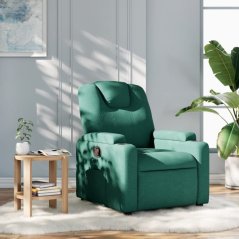 vidaXL vidaXL Fotel rozkładany, tmavoZelený, tapicerowany tkaniną
