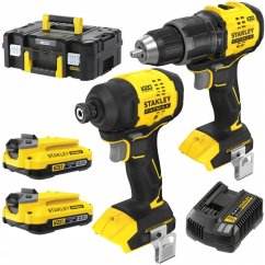 Stanley Bezszczotkowy zestaw wkrętarka SFMCD716, zakrętarka SFMCF811, 2x2,0Ah ładowarka V20 Stanley SFMCK201D2T