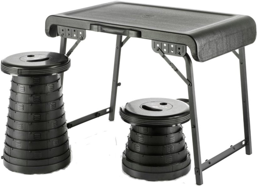 Wedo WEDO Camping Set 1 Tisch und 2 Teleskophocker NXT schwarz