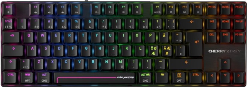 Cherry MX 8.2 Pro TMR Wireless klawiatura Gaming USB + RF Wireless + Bluetooth QWERTY Skandynawia Čierny (G8E-3885HACAPN-2)