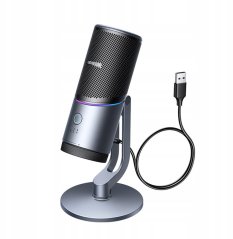 Ugreen Mikrofon Ugreen CM769 na biurko, z USB-A, RGB LED - strieborný