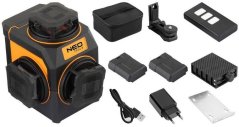 Neo Plošný laser 3D 12 linii Zelený 30M, uchw. magnet.