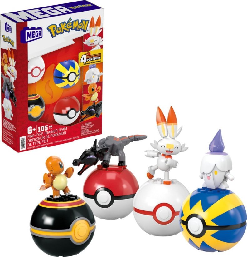 Mattel MBL POKEMON DRUZYNA TYPU OGNISTEGO HTJ06 PUD4