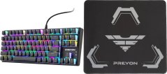 PREYON Klawiatura Preyon Red Blitz Claw (PRBC87B) + Podkładka gamingowa Preyon Falcon Speed M (PFS40)