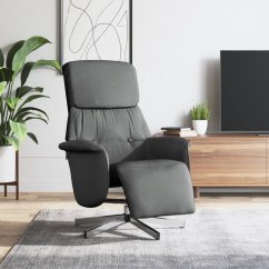 vidaXL vidaXL Rozkładany fotel z podNôžkiem, tmavoSivý, tkanina