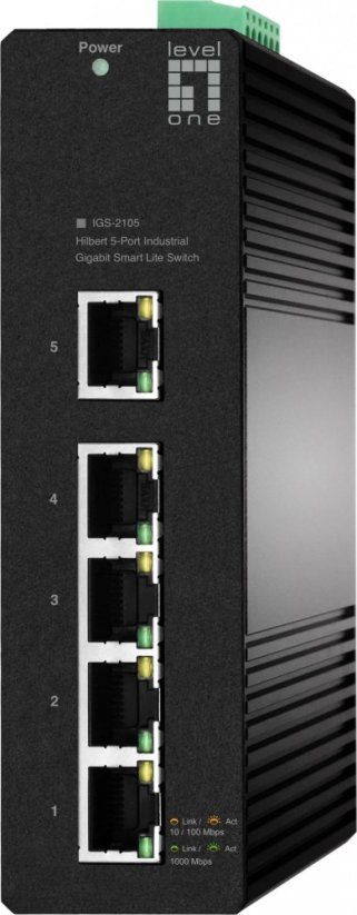 LevelOne LevelOne IGS-2105 łącza sieciowe Zarządzany L2 Gigabit Ethernet (10/100/1000) Čierny