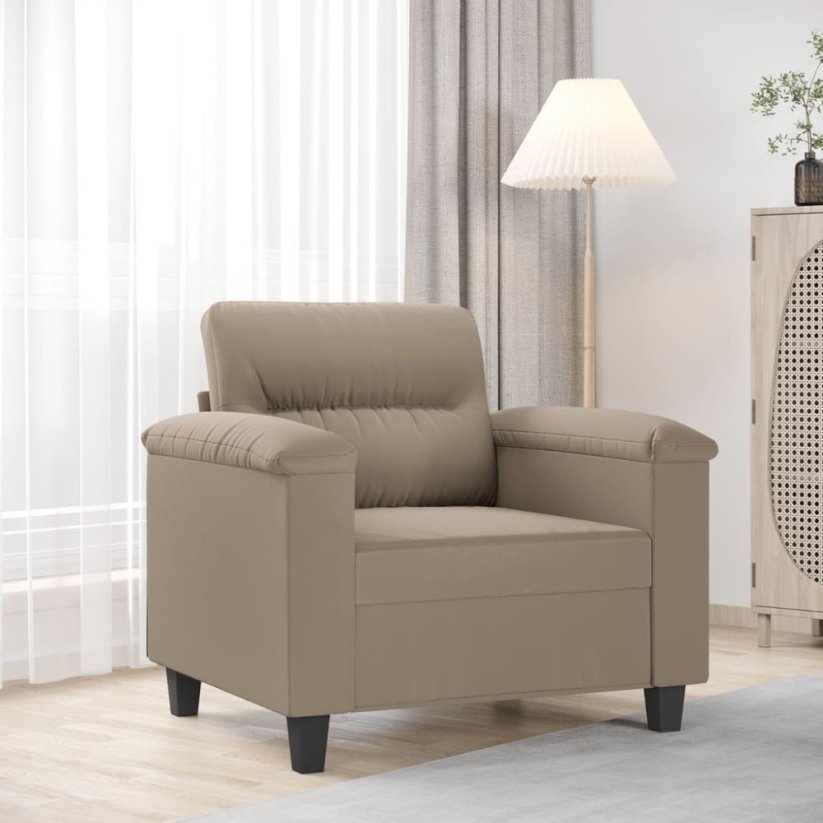 vidaXL Fotel, farba taupe, 60 cm, obity mikrofibrą Lumarko!