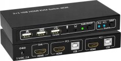 MicroConnect HDMI & USB KVM Switch 2 ports