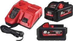 Milwaukee Sada akumulátorów 8 Ah s nabíjačkou Milwaukee NRG M18 HNRG-802