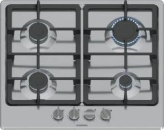 Siemens Siemens EG6B5PK90 płyta kuchenna Čierny, nehrdzavejúca oceľ Wbudowany 60 cm Gaz 4 stref(y)