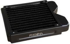 Alphacool Phobya R27-S120 Radiator, 120 mm Radiator, 18 FPI, Kupferlamellen, 2x G1/4-Zoll-Anschlüsse - schwarz