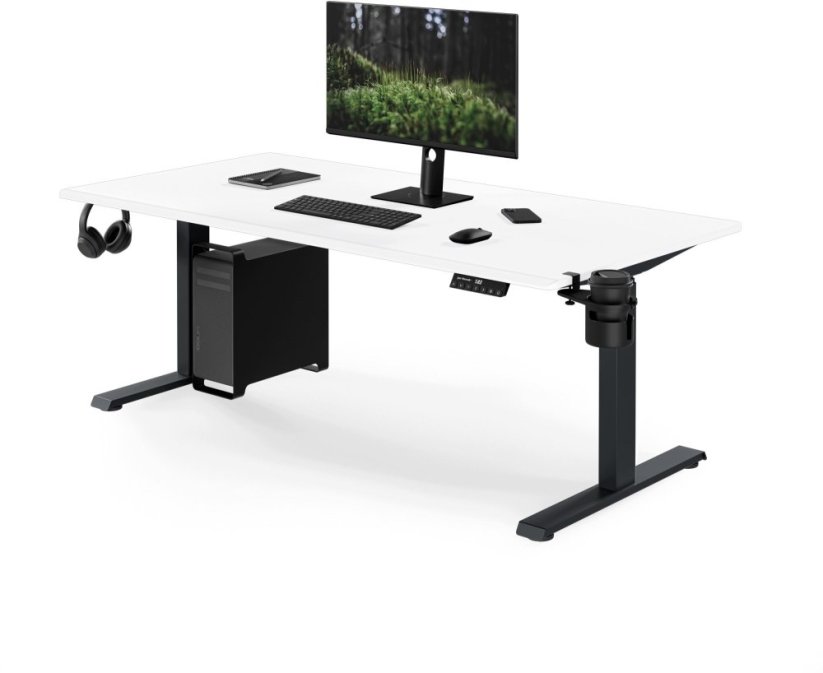 Jan Nowak Elektryczne z regulacją wysokości ergonomiczne Antracitovýowo-biele, 1600x800 mm: ARIA (5907367517460)