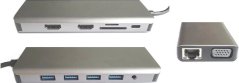 Roger RoGer MST Dock Station 12in1 Lite USB-C to 2x HDMI / 4x USB3.0 / SD/TF / VGA / LAN