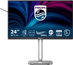 Philips Philips 24B2U4301 - 4000 Series - LED-Monitor - 61 cm (24") (23.8" sichtbar) - 1920 x 1080 Full HD (1080p) @ 120 Hz - IPS - 300 cd/m2 - 1500:1 - 4 ms - HDMI, DisplayPort, USB-C - Lautsprecher - Silber, holzkohlefarben