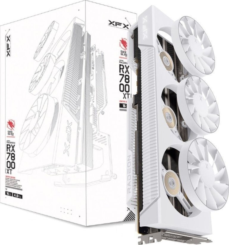 XFX Qicksilver Radeon RX 7800 XT Magnetic Air Gaming Arctic White 16GB GDDR6 (RX-78TMAIRW9)