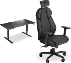 Endorfy Biurko Endorfy Atlas L Czarne 150 cmx78 cm + Fotel Meta BK czarny