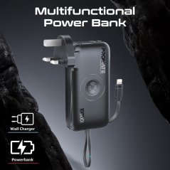 Promate Promate PowerPack-10i Charger Power Bank 22W / 10000mAh / USB-C / QC3.0 / iWatch 2,5W / 220V EU/US/UK