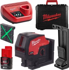 Milwaukee MILWAUKEE.PLANE LASER M12CLLP-30 1C + GREEN PIPE 38m 1x3.0Ah