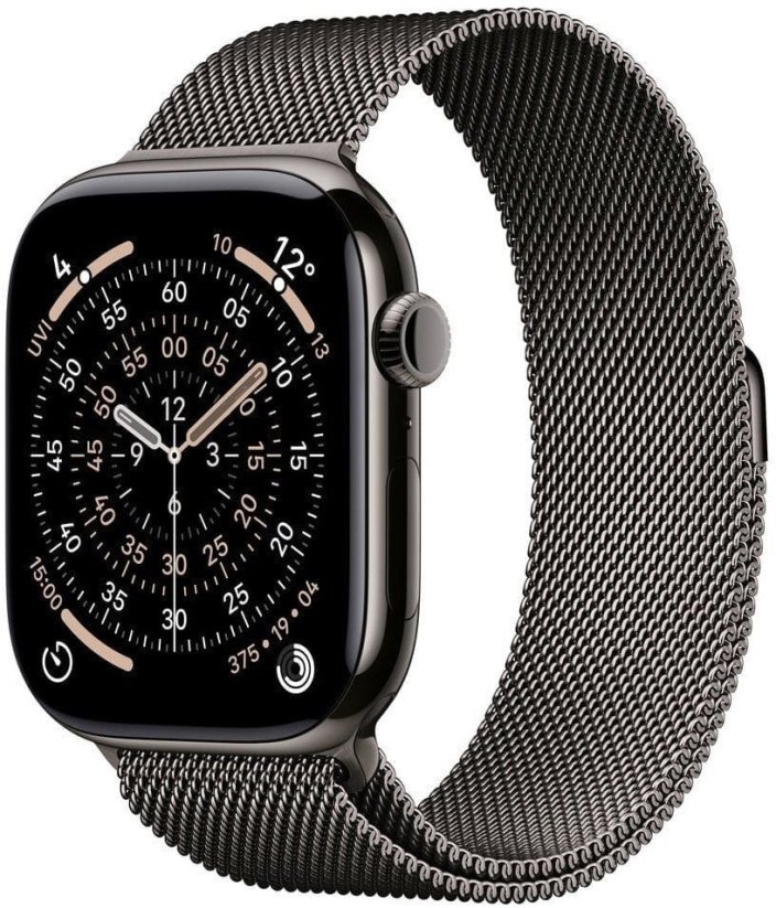 Apple Watch 11 GPS + Cellular 42mm Srokove Titanium Milanese Loop Grafitový  (MF8U4MP/A)
