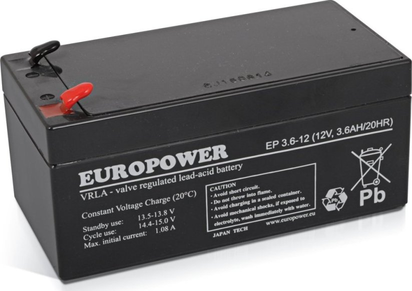 Europower akumulátor 12V 3.6Ah AGM Europower EP3.6-12